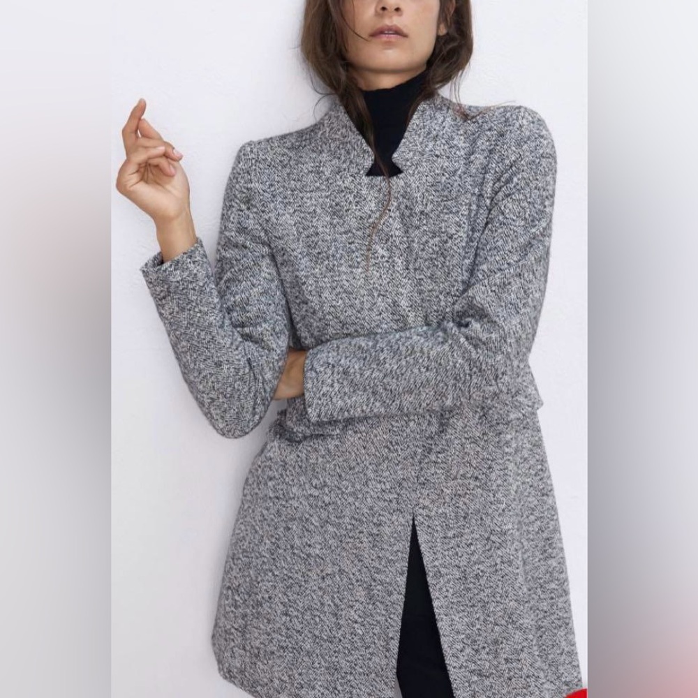 Zara Inverted Lapel Blazer - Picture 3 of 9